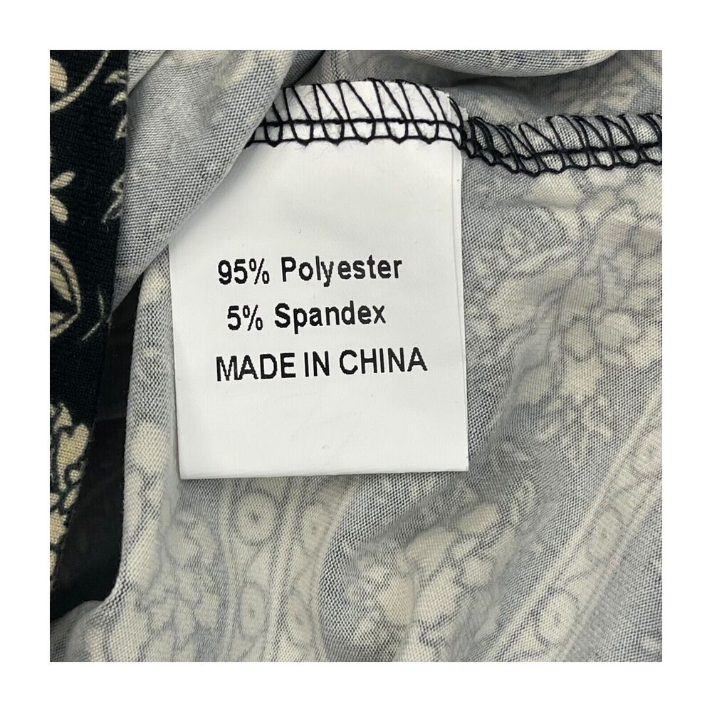 Othyroce Blouse Top Women's 1X Black Gold Paisley Split Neck 3/4 Sleeve Pullover - Picture 7 of 7